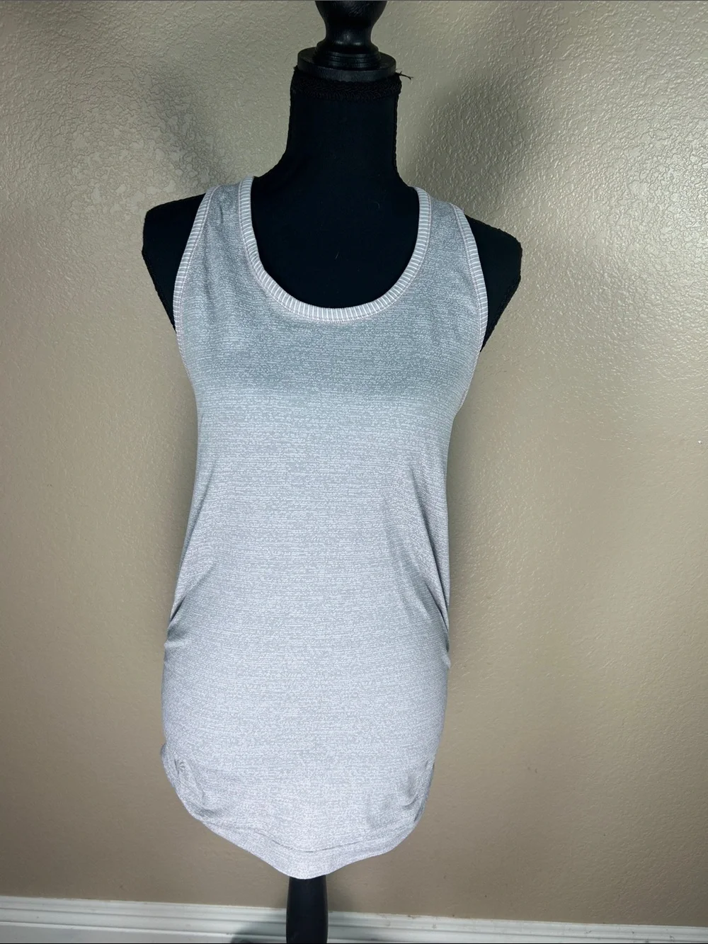 Athleta Gray Ruched Side Racerback Tank Top | Size Small - Picture 1 of 5